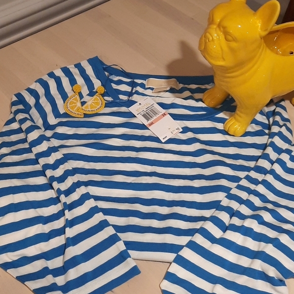 Michael Kors NWT 2X striped blouse - Picture 1 of 6